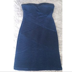 Navy Metallic tube mini dress